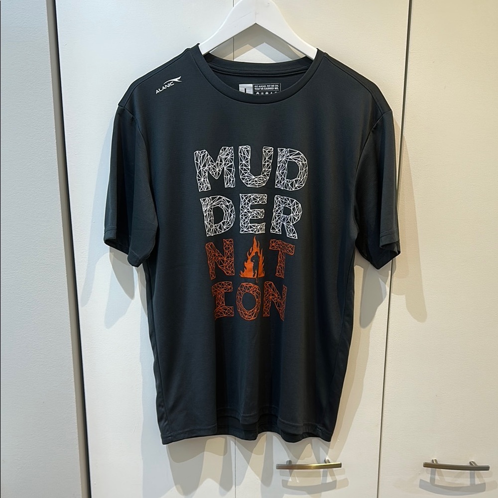 Mudd Dark Tee with Orange Graphic